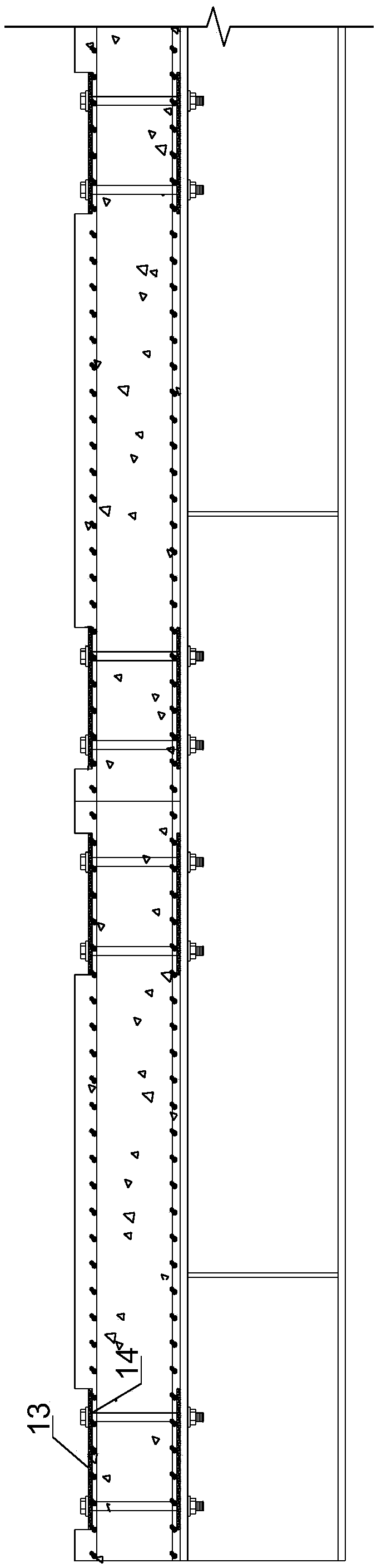 A replaceable prefabricated composite beam structure and its manufacturing process