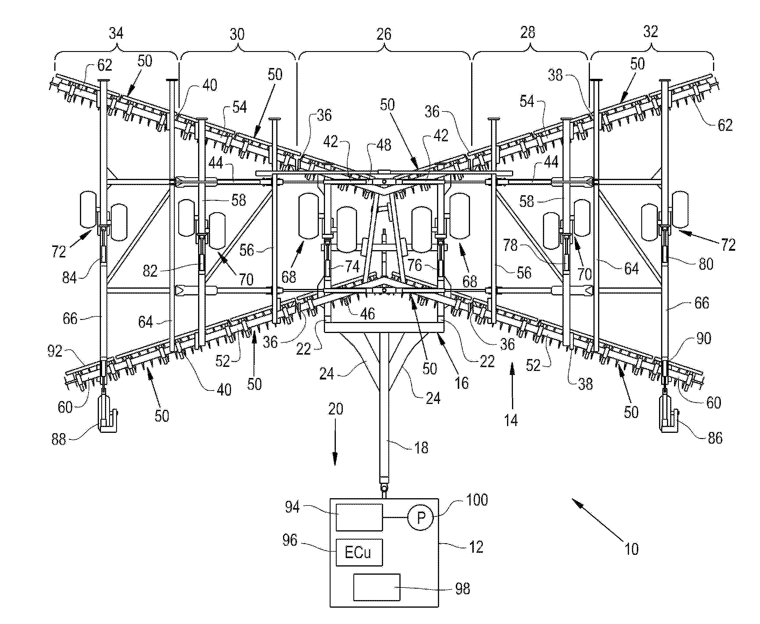 Agricultural implement actuator sensor projection