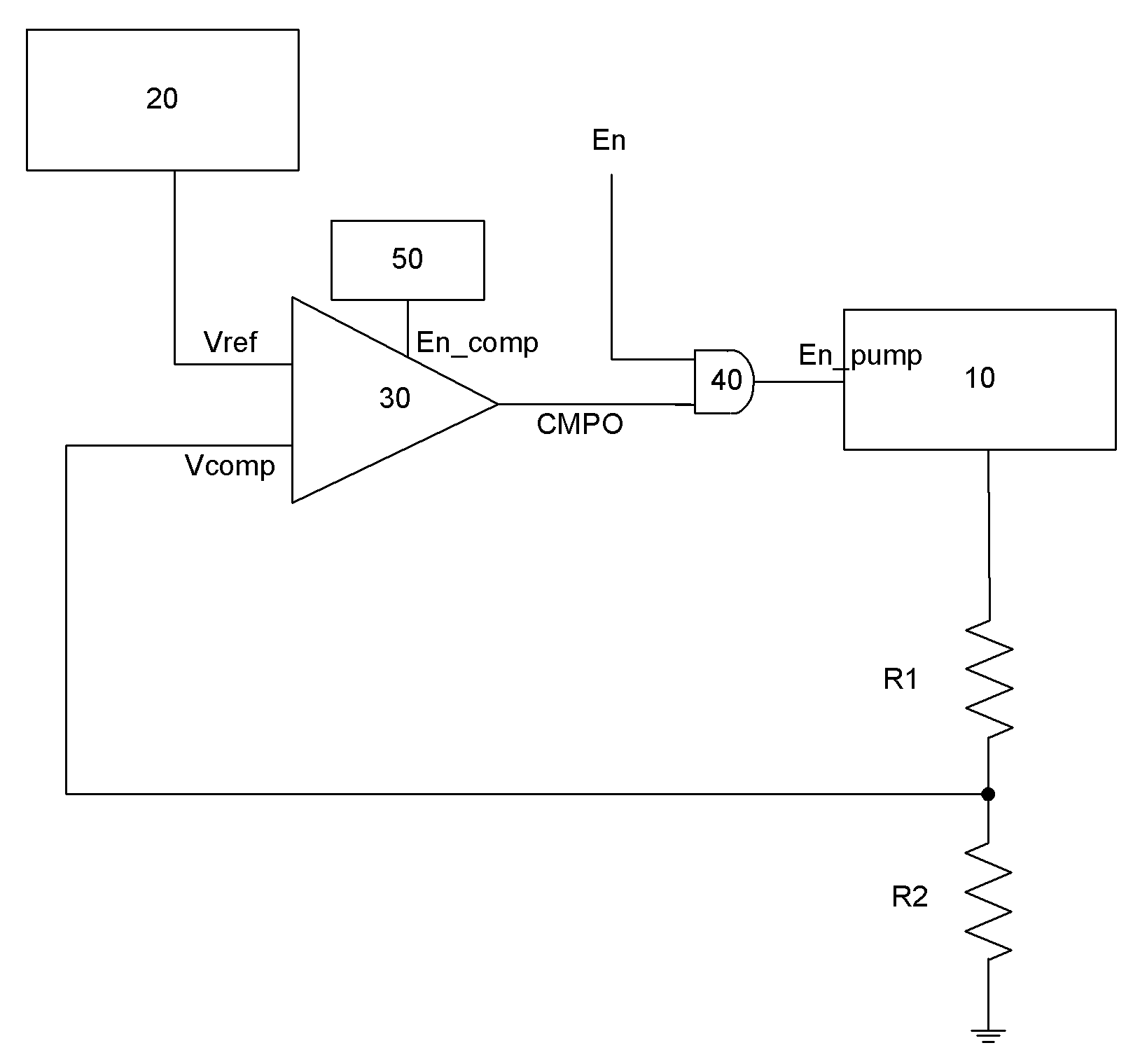 Charge pump feedback system with time sequence control function
