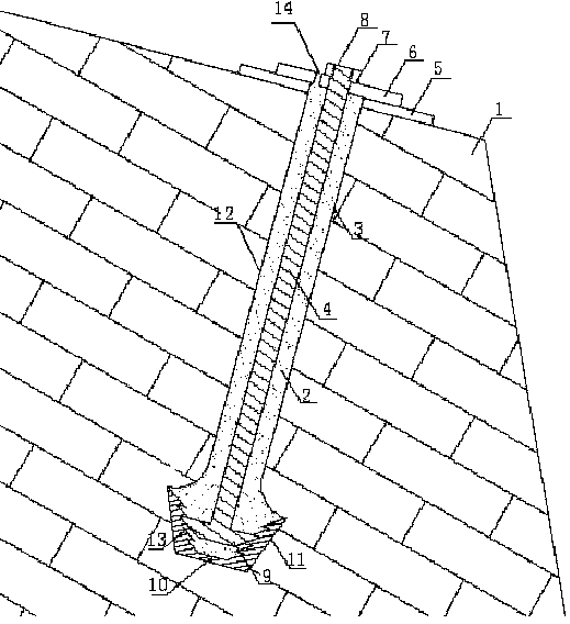 Pre-stressed anchor rod prevented from being pulled out of anchor hole