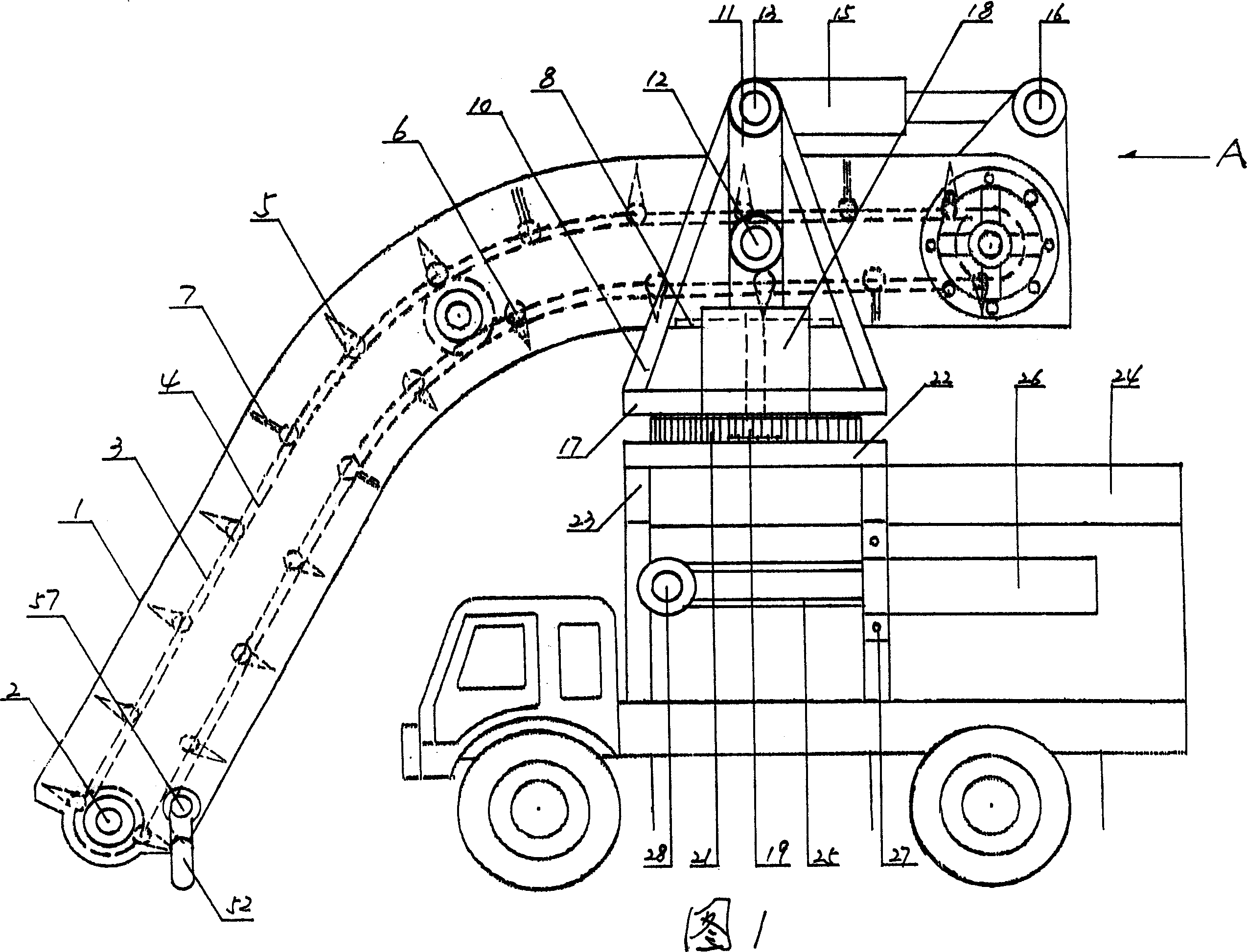 Self-loading and self-compression garbage truck