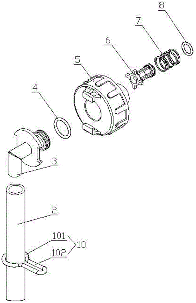 Intelligent juicer BIB material package connector and operation method thereof