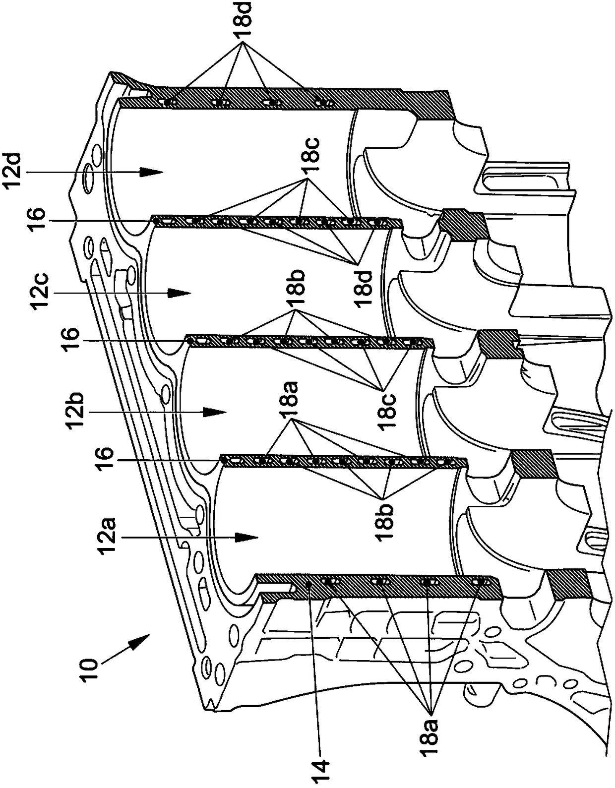 Air cylinder crankcase, and internal combustion engine having same