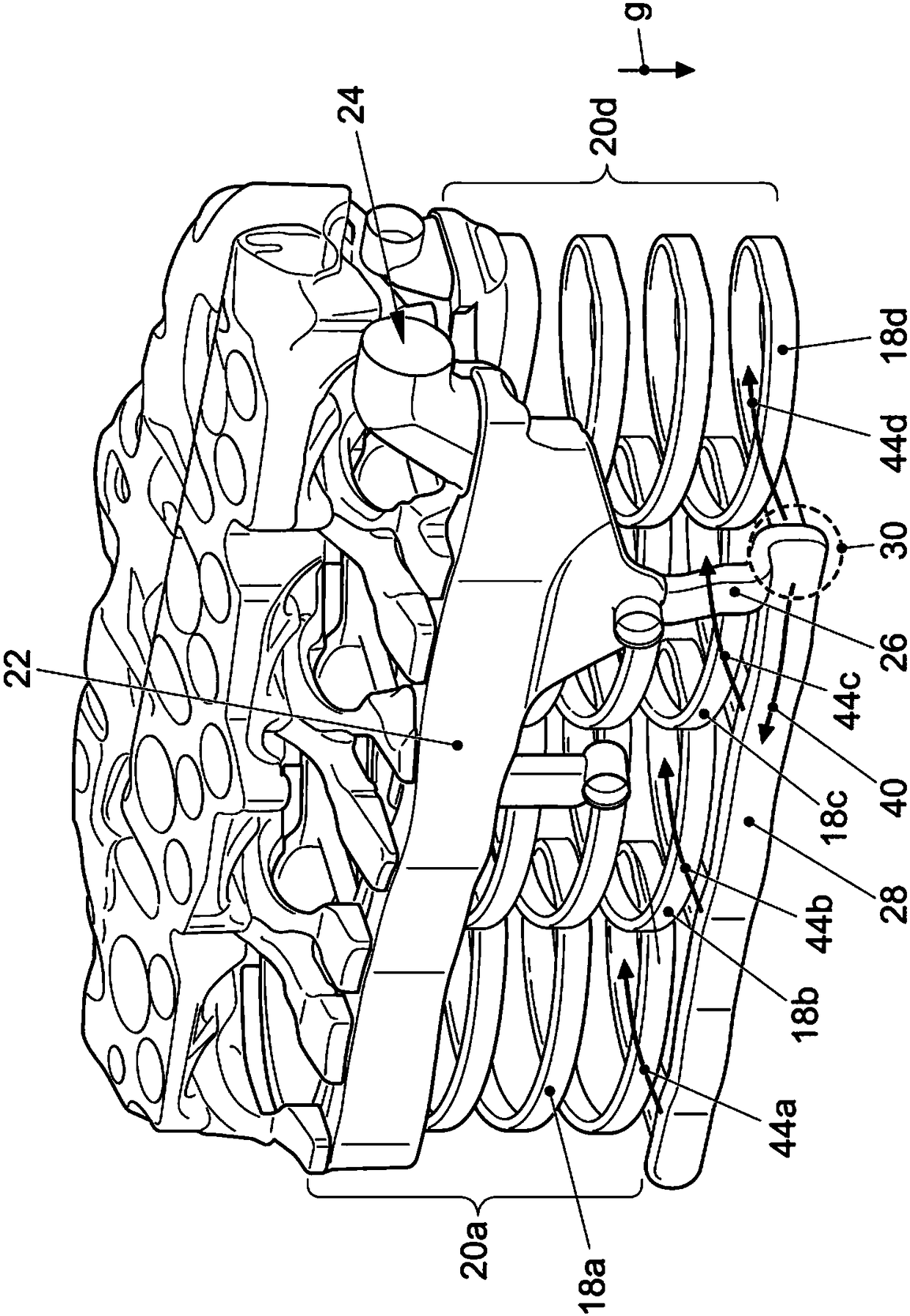 Air cylinder crankcase, and internal combustion engine having same