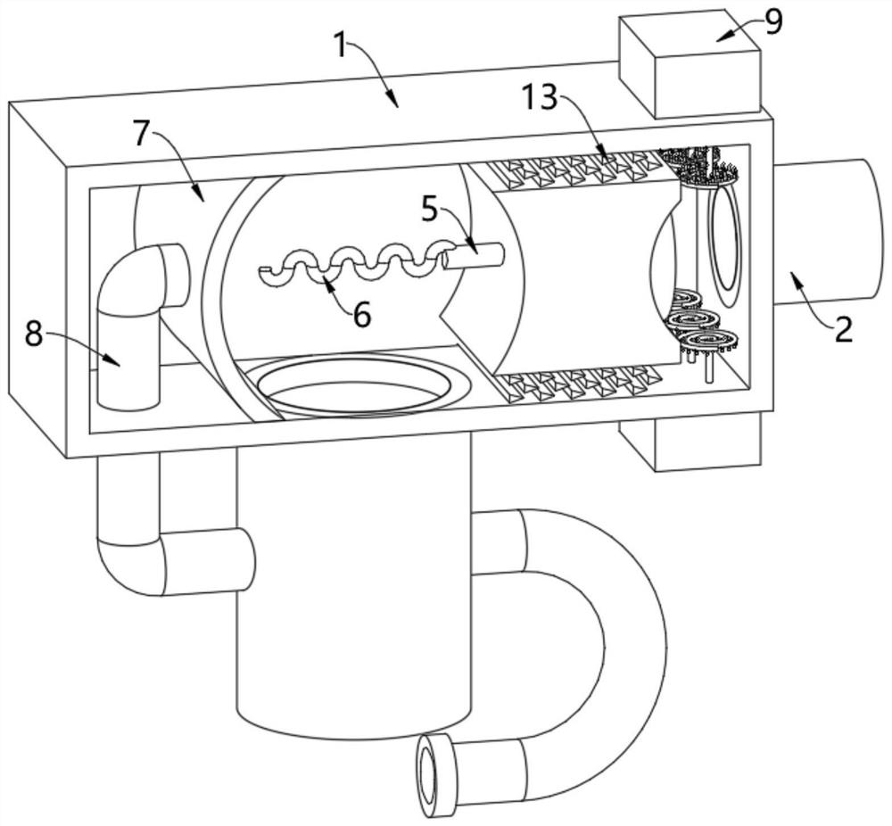 Automobile tail gas discharging and filtering device with automatic cleaning function