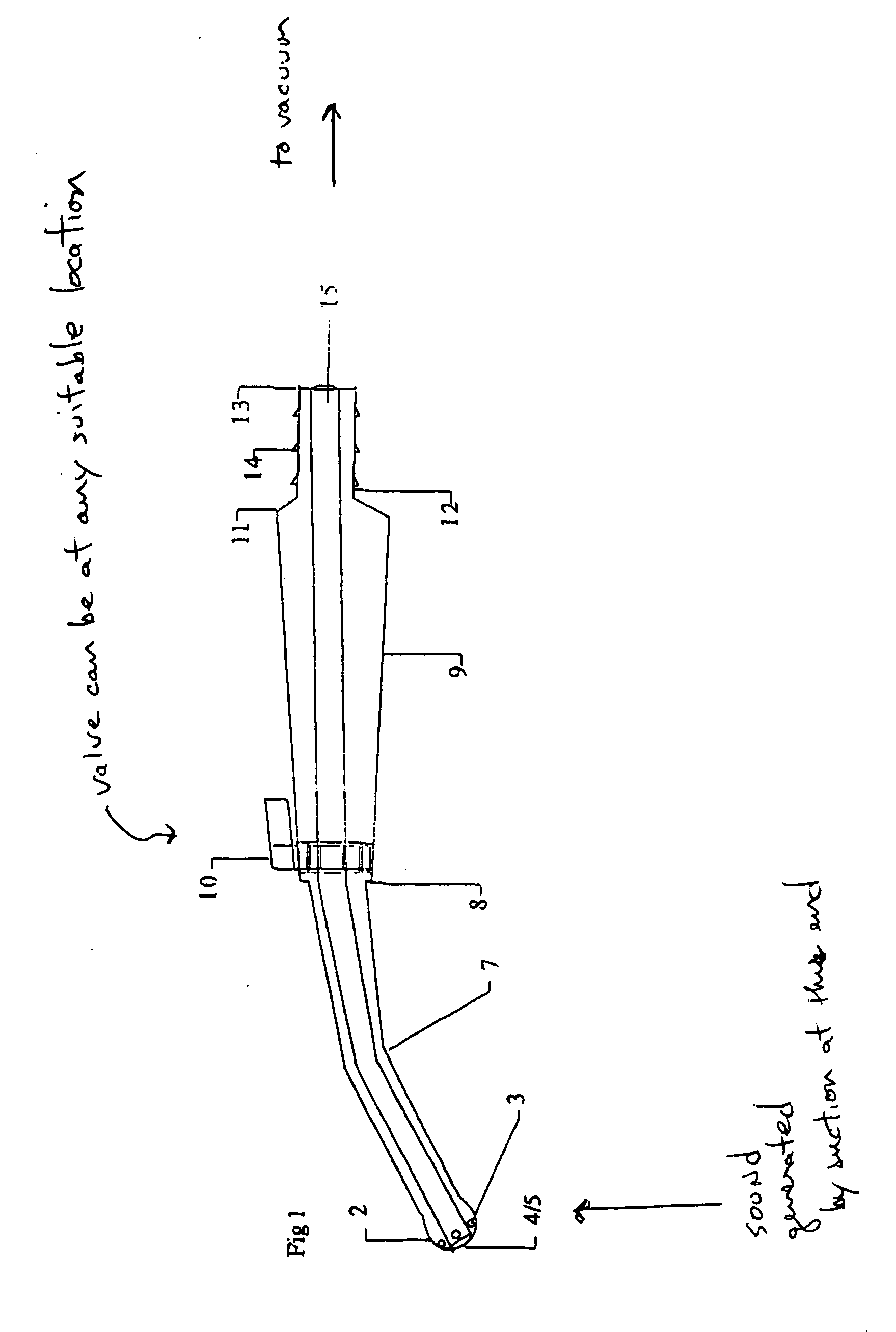 Suction hand-piece device with variable control off/on valve