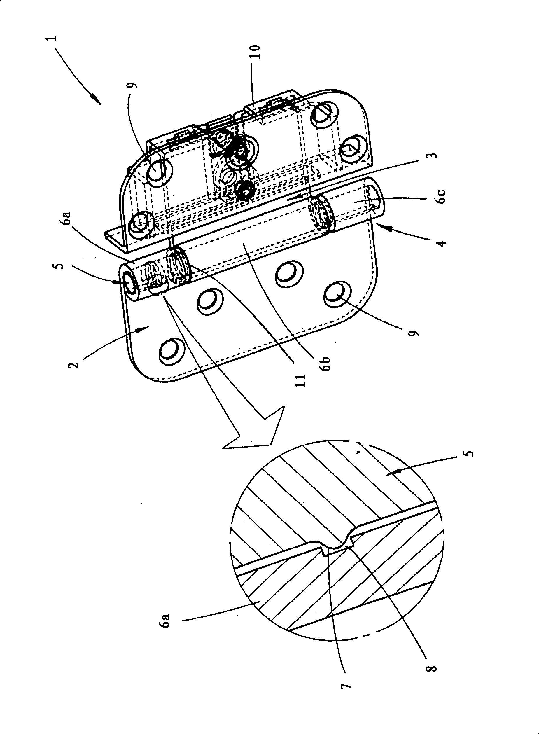 Hinge and method for manufacturing a hinge