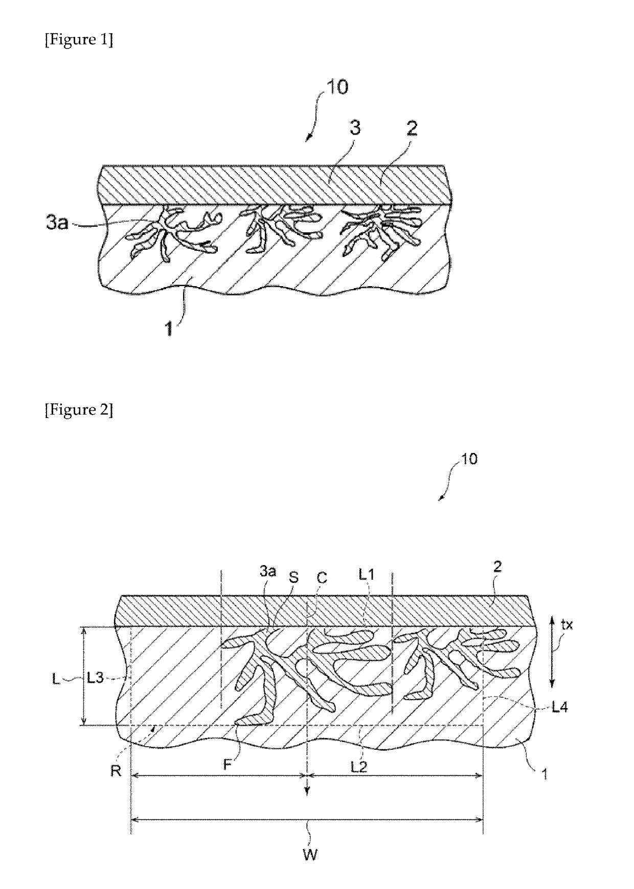 Surface-treated material and component produced by using the same