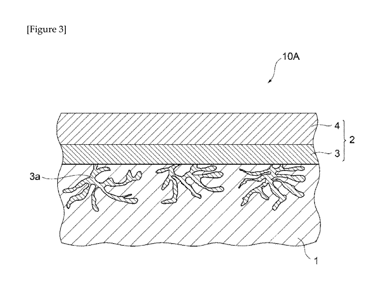 Surface-treated material and component produced by using the same