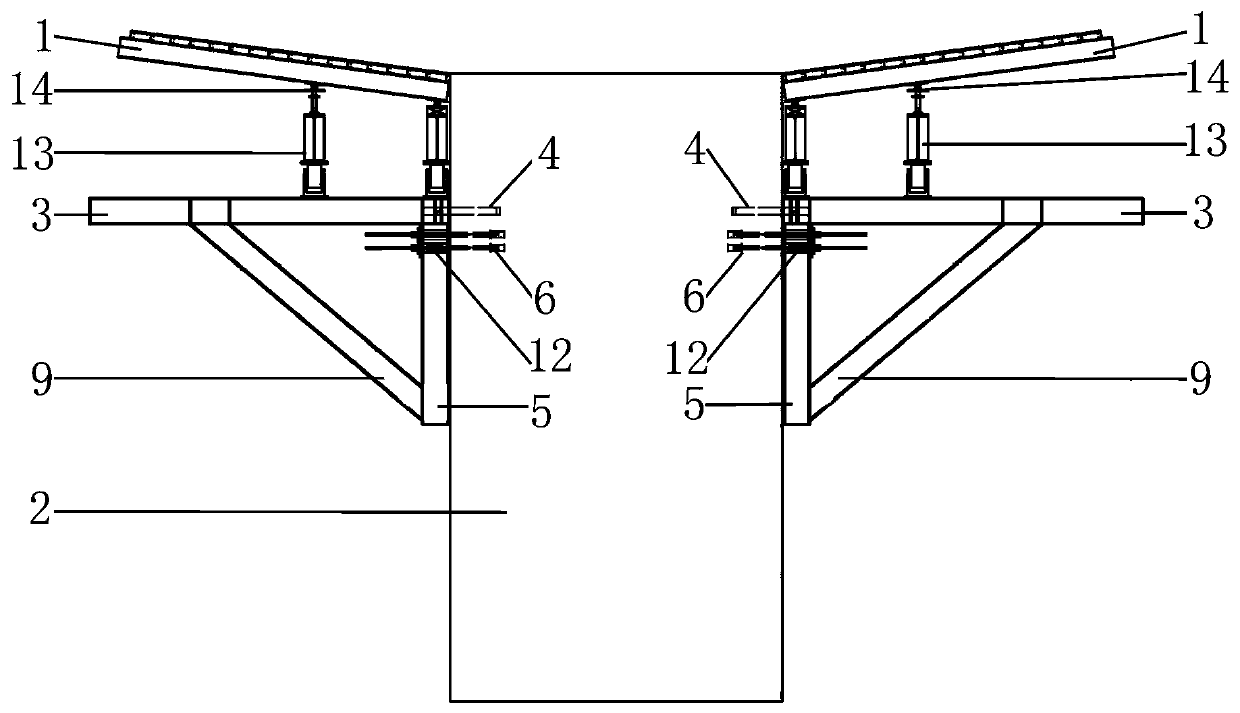 Supporting bracket for bridge engineering and construction method thereof