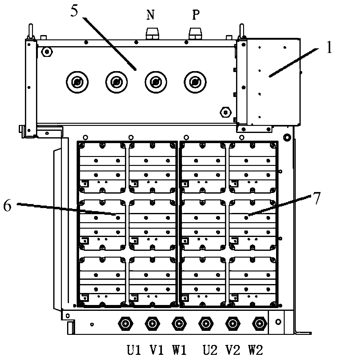 Air-cooled axle-controlled traction inversion power unit with double-sided heat dissipation