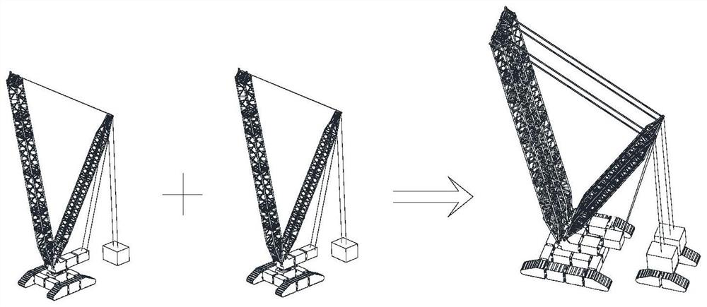 Crawler crane and deformation method thereof