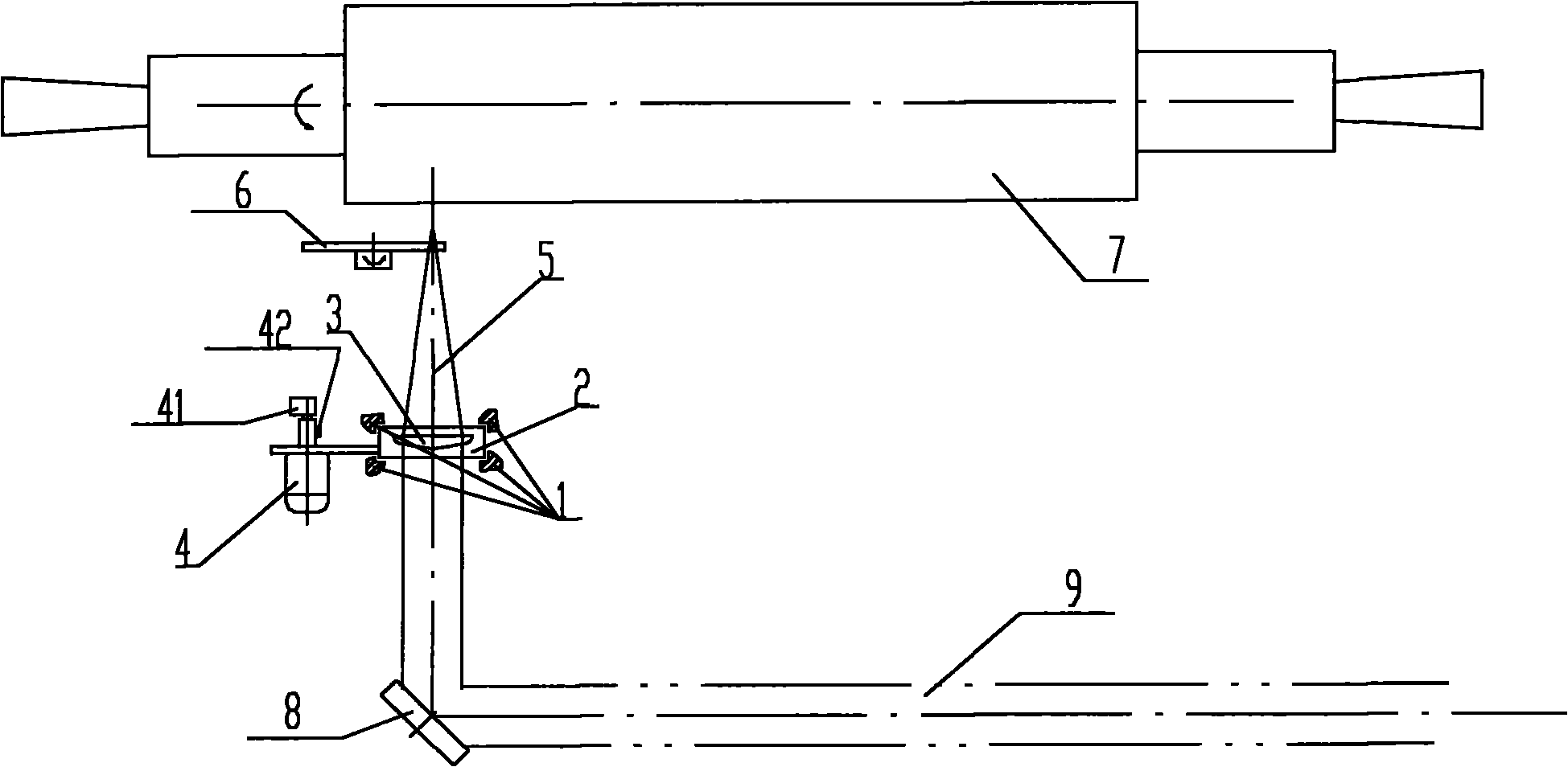 Focusing mirror active unordered device and method for roller laser-texturing lathe