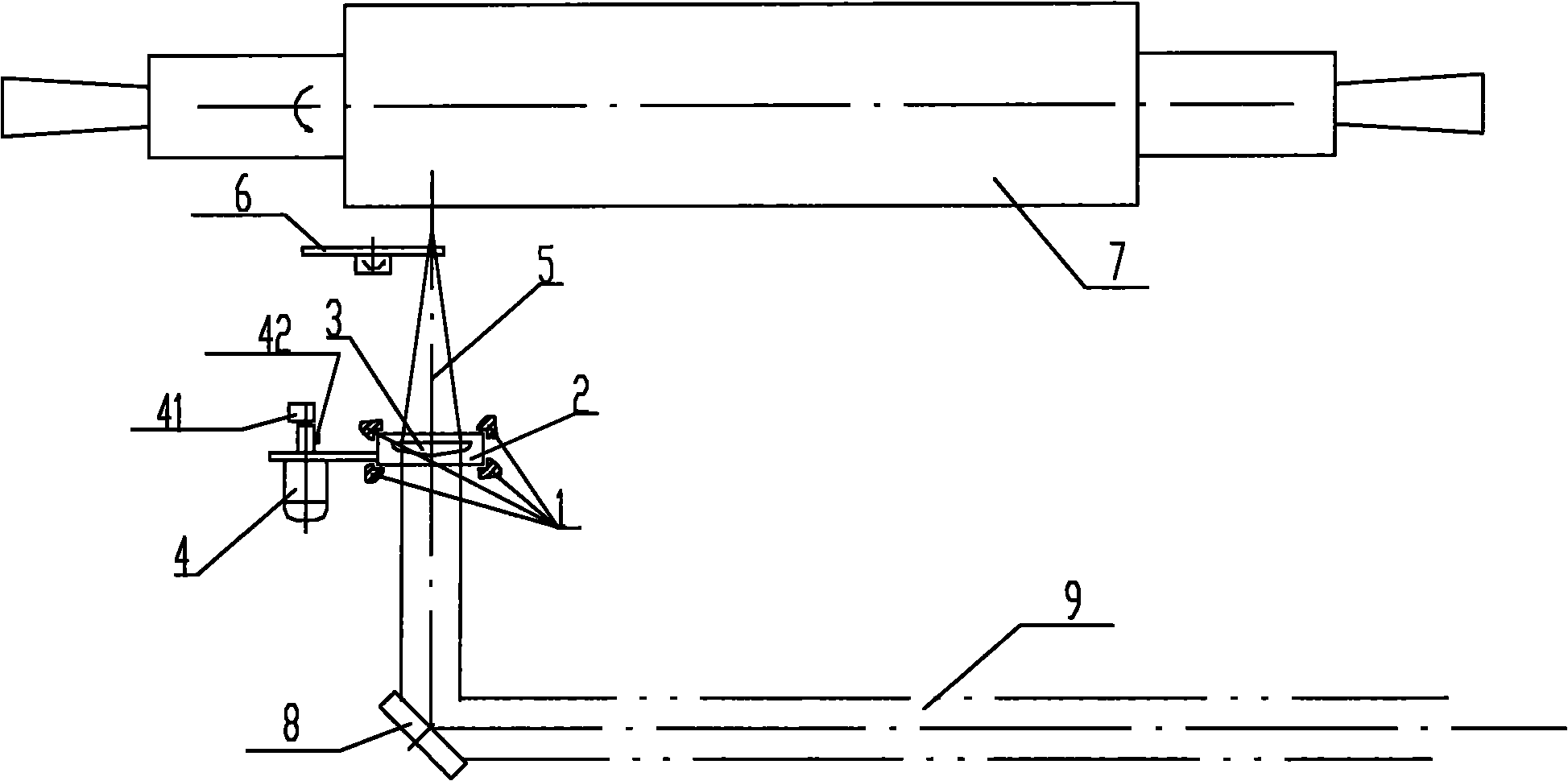 Focusing mirror active unordered device and method for roller laser-texturing lathe
