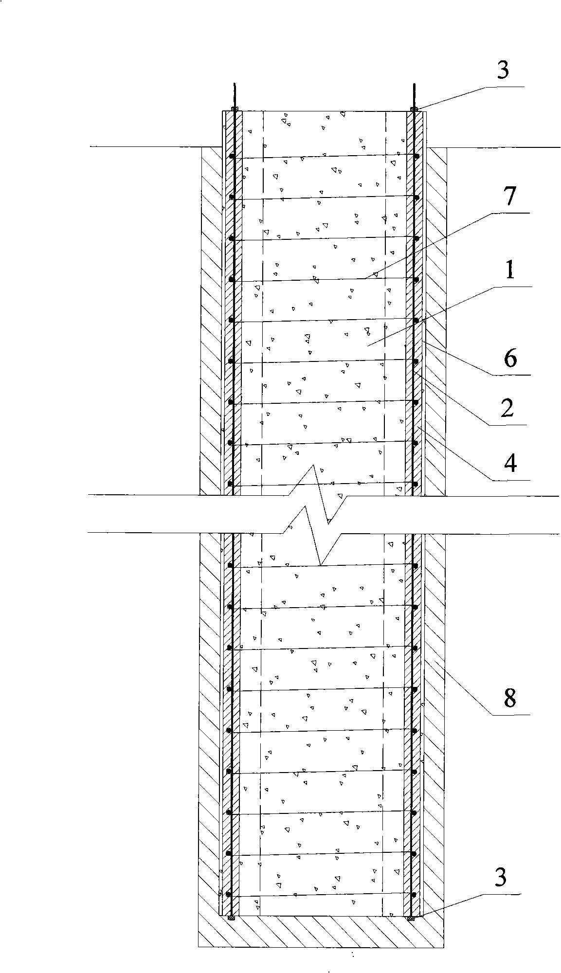 Lattice type prefabricated prestressed underground continuous wall and its construction method