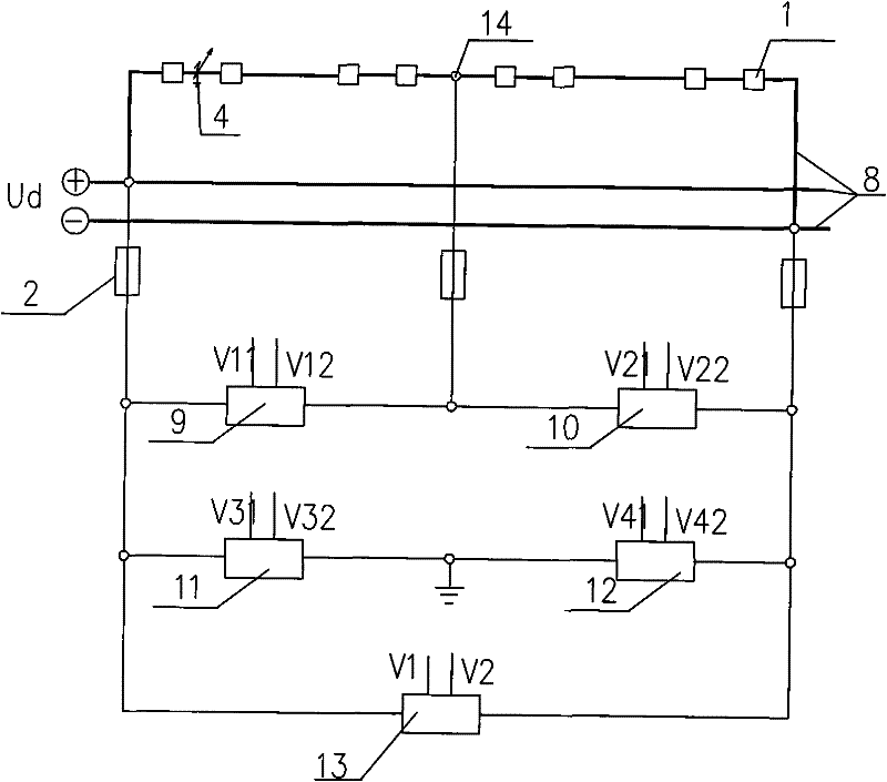 Electrolysis direct current system online insulated monitoring device and a monitoring method