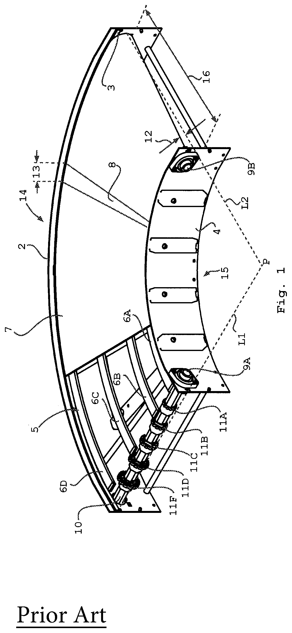 Chain conveyor curve