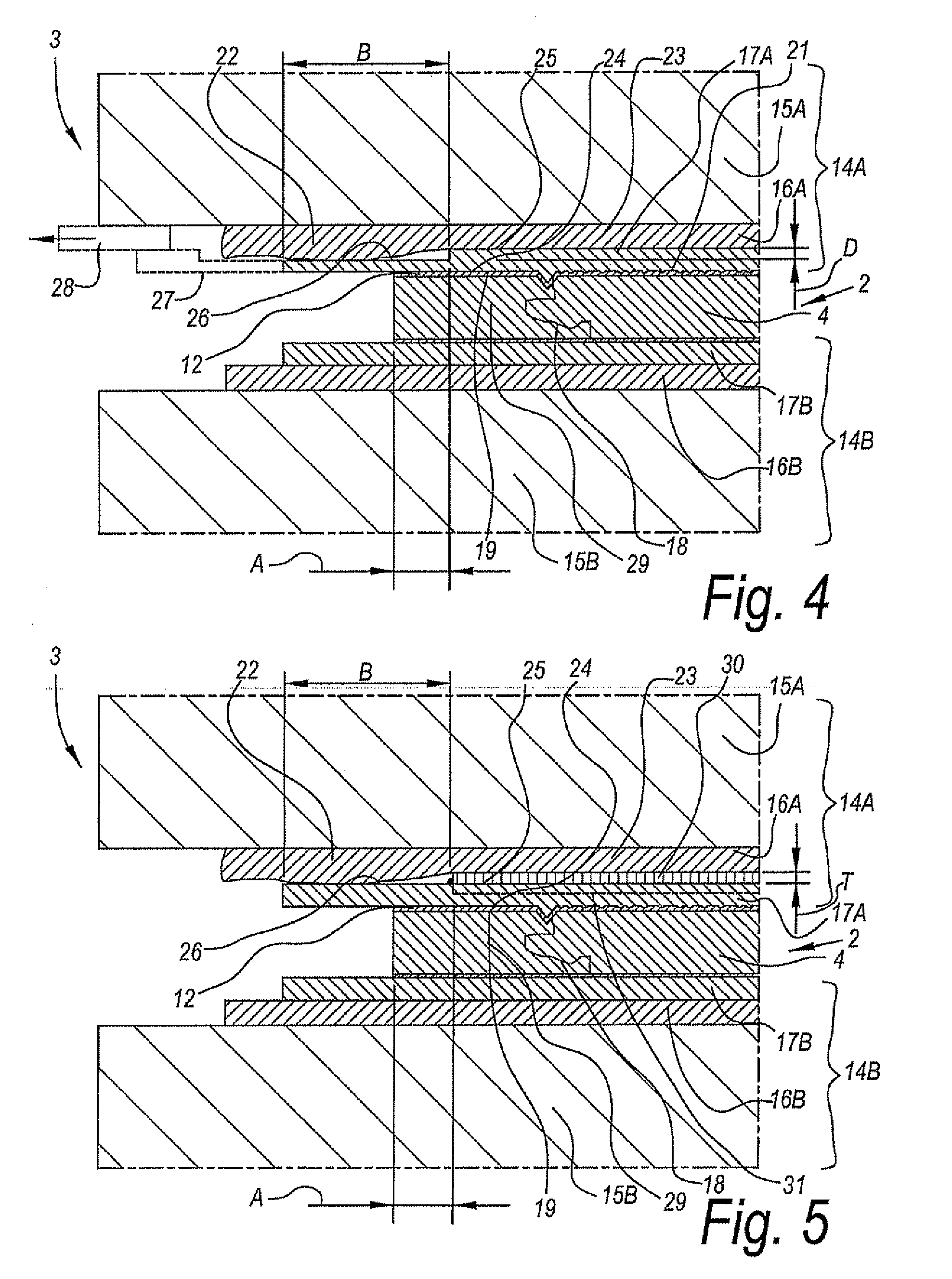 Method for manufacturing panels, floor panel obtained therewith and press platen applied therewith