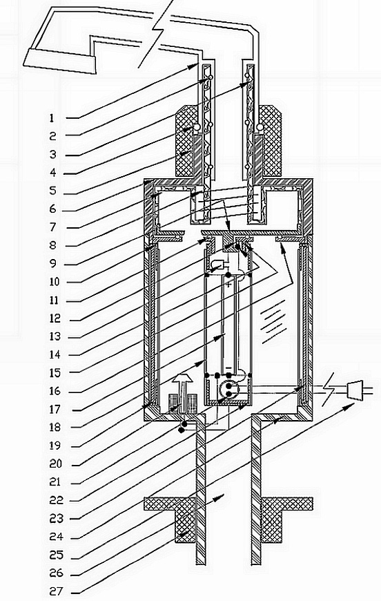 Instantaneous water heater using electric heating film tube