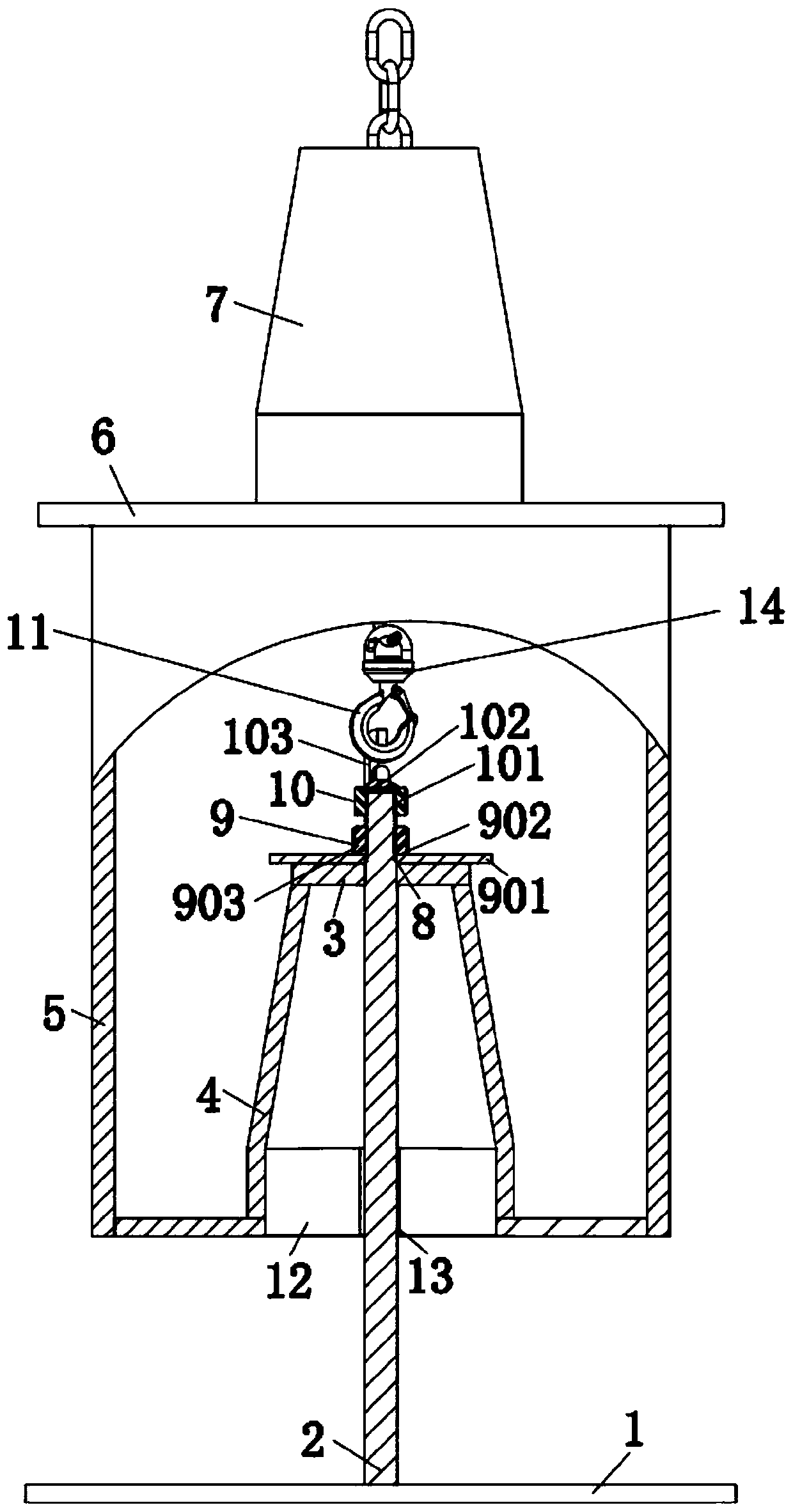 Safe, rapid and efficient hoisting device