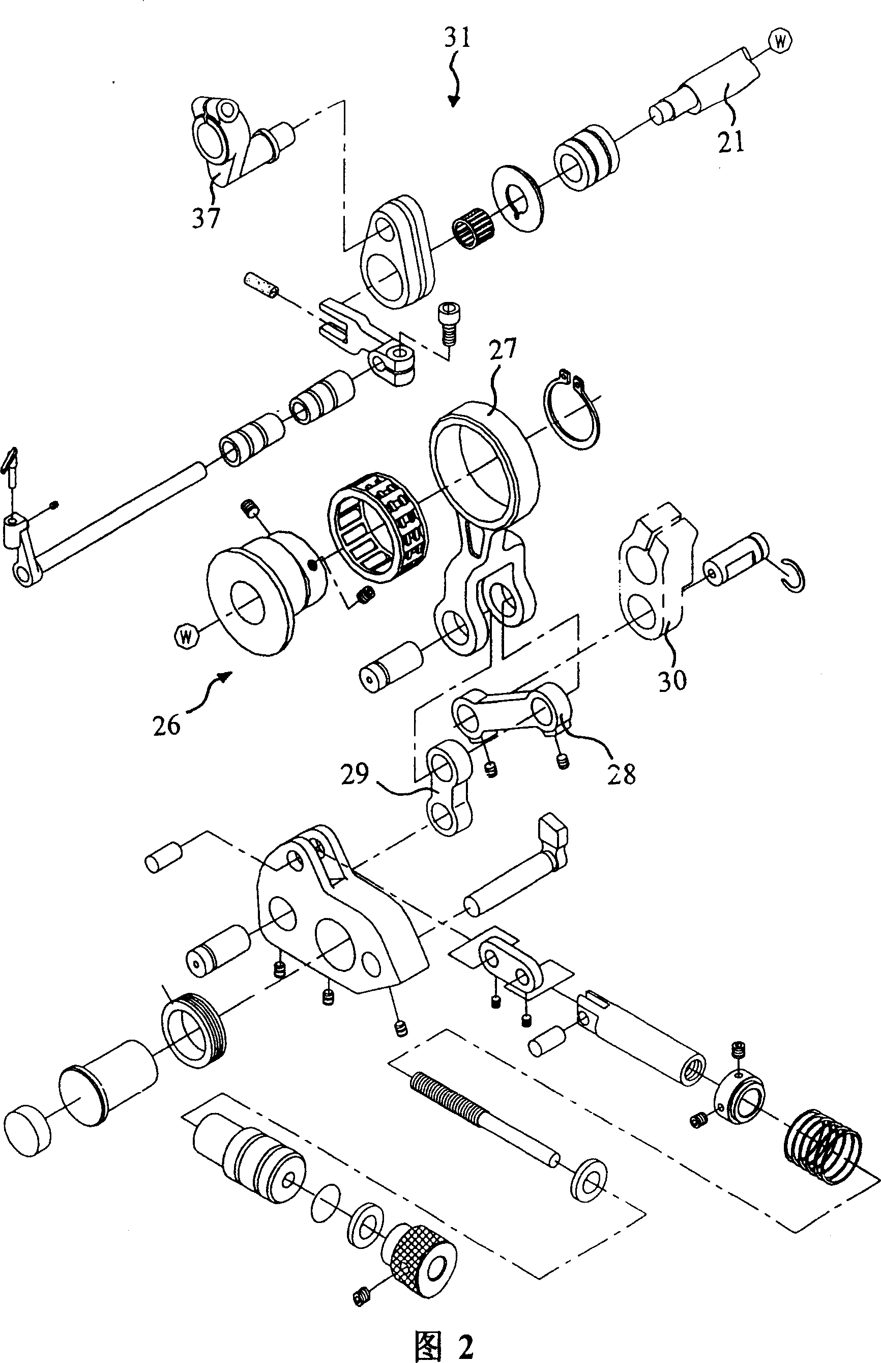 Transmission arrangement for transfer teeth of cylinder type sewing machine