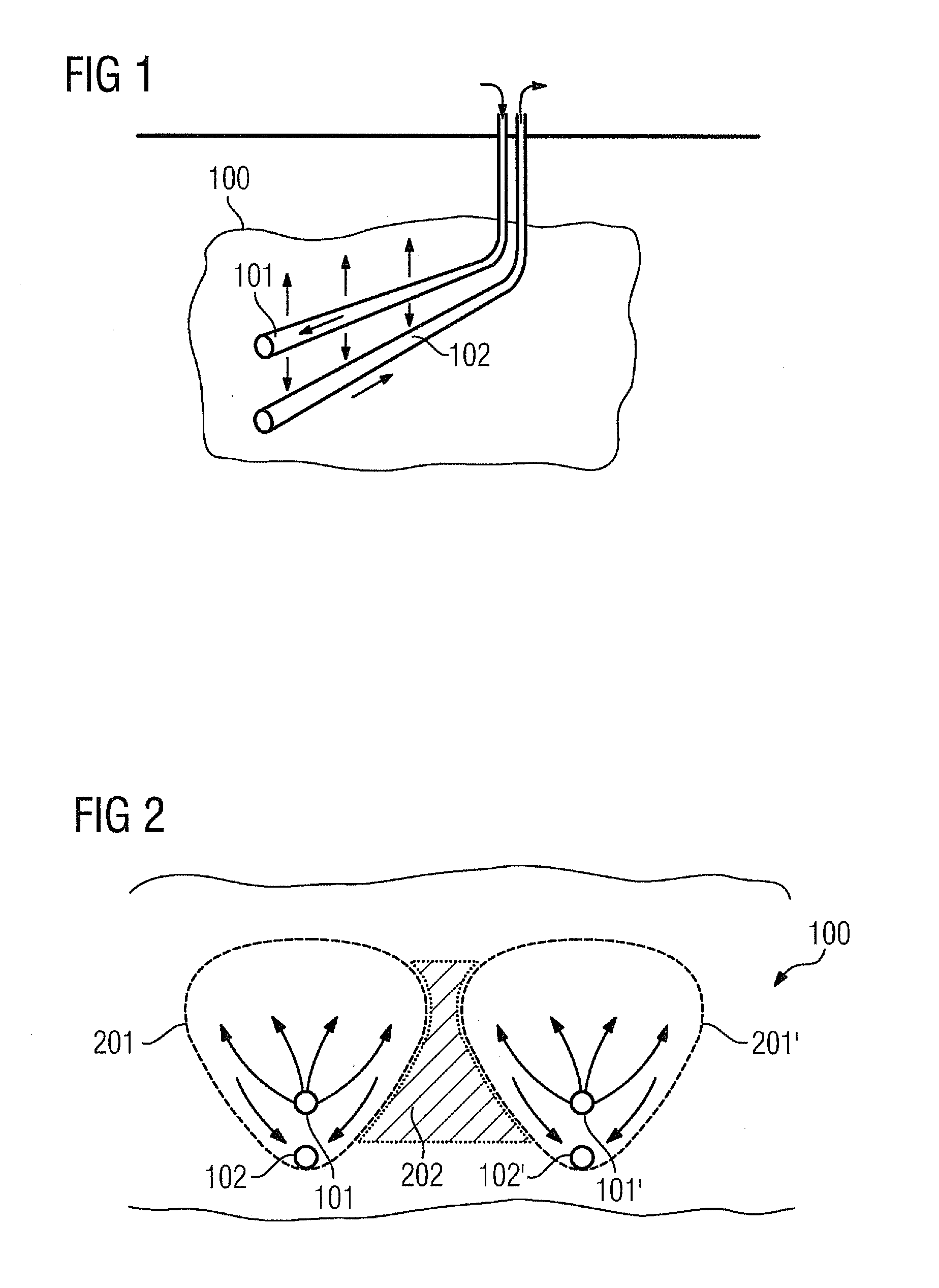 Device for in situ extraction of a substance comprising hydrocarbons