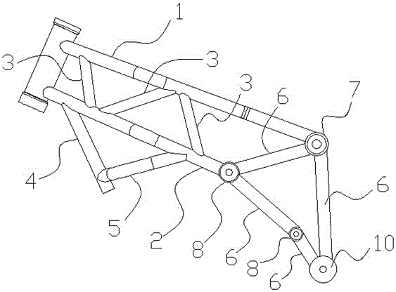 Processing method for front half body combination of riding type motorcycle frame