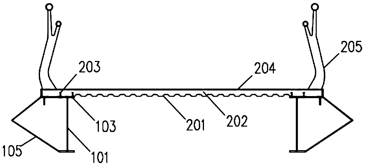 Profiled steel sheet combined bridge deck system of pedestrian suspension bridge, and construction method