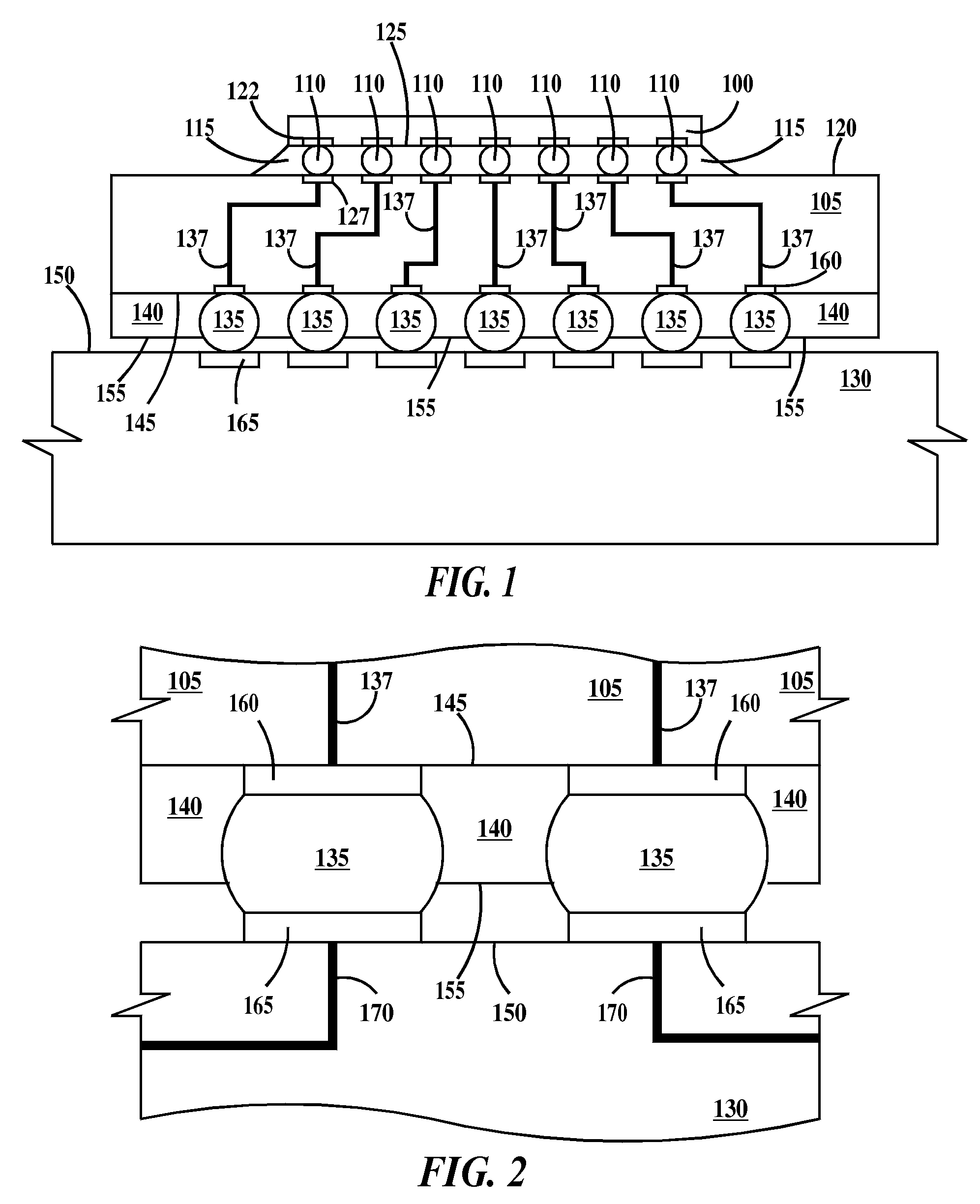 Partially underfilled solder grid arrays