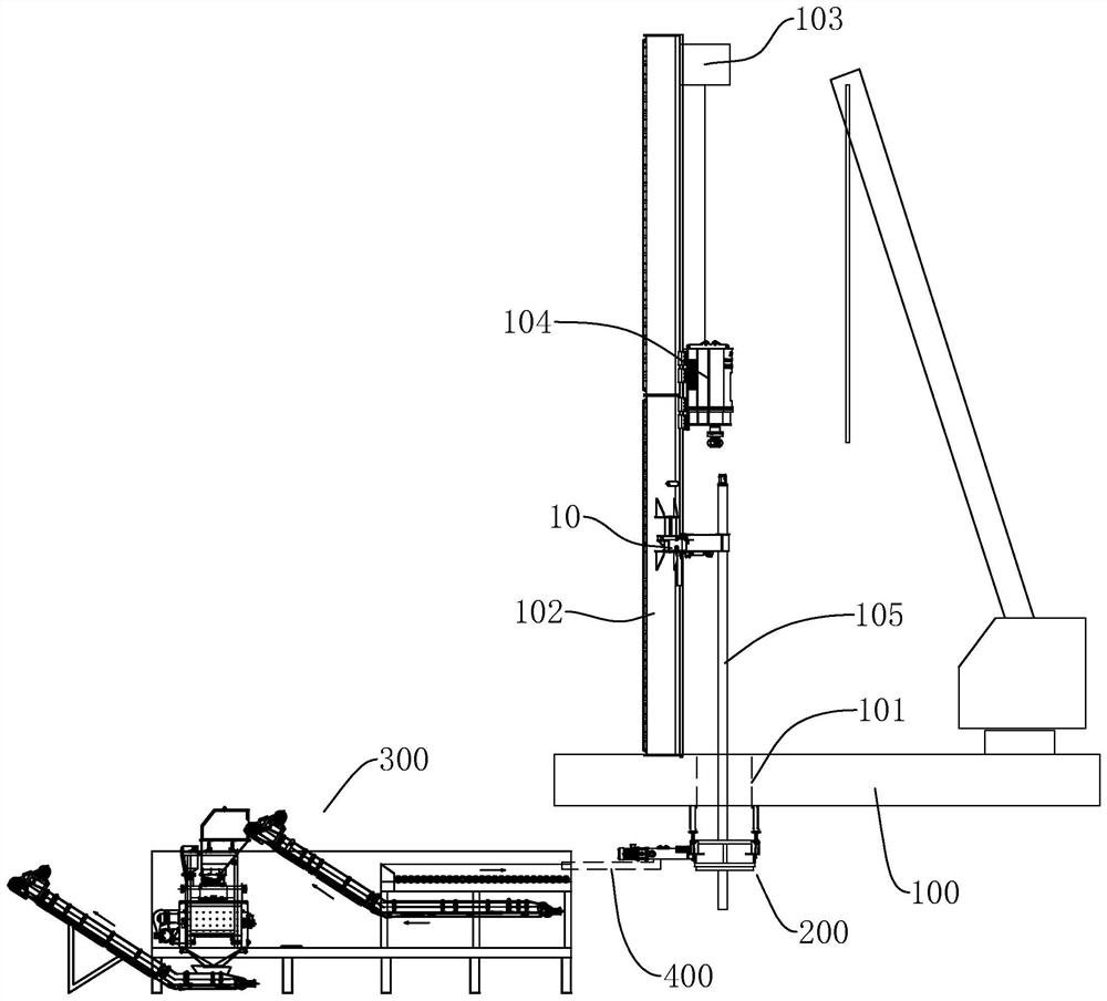 Drill rod disassembly and assembly auxiliary device and drilling equipment