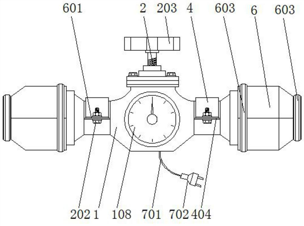 Injection molding valve with double sealing pairs