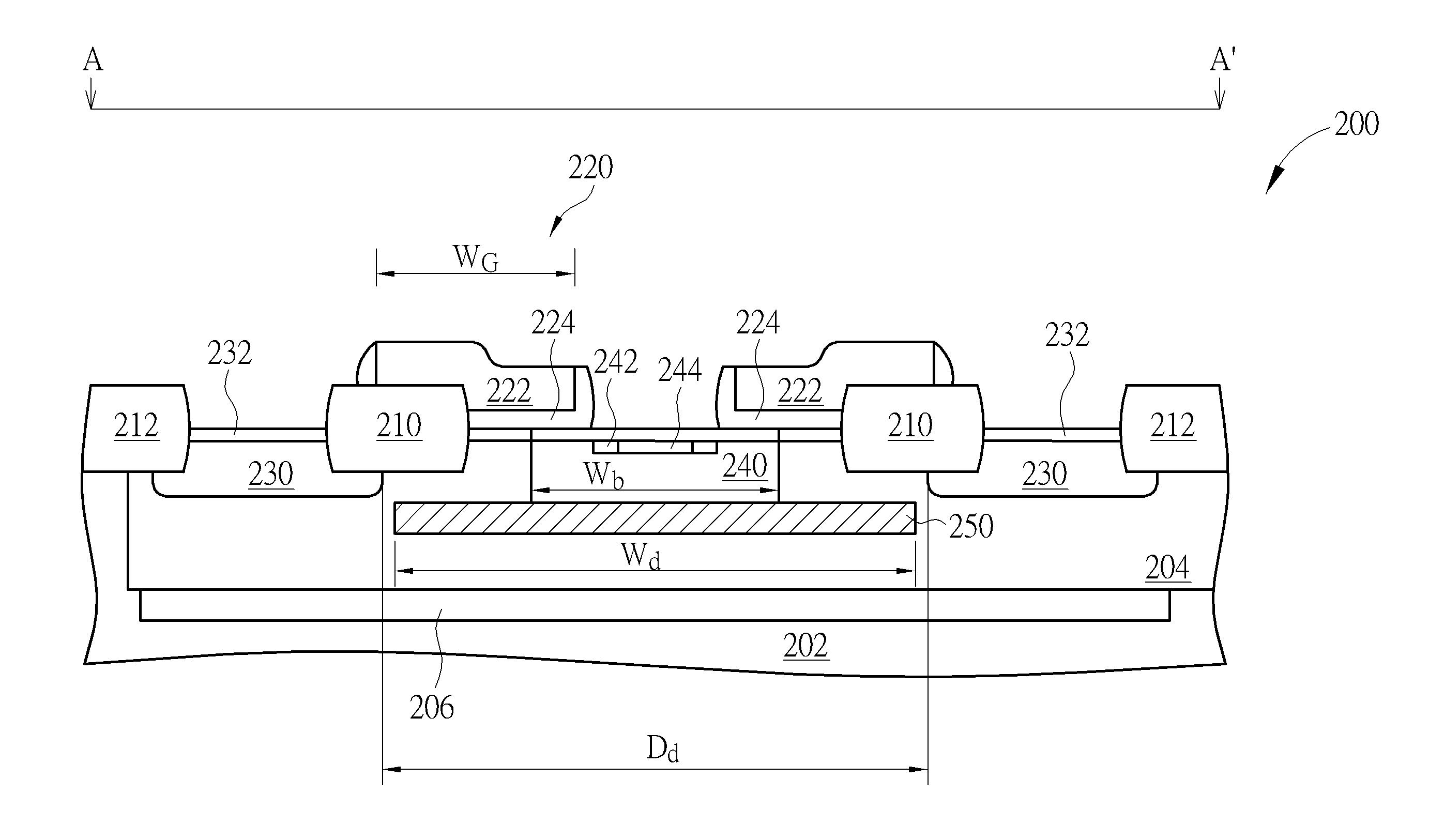 Lateral double-diffused metal-oxide-semiconudctor transistor device and layout pattern for LDMOS transistor device