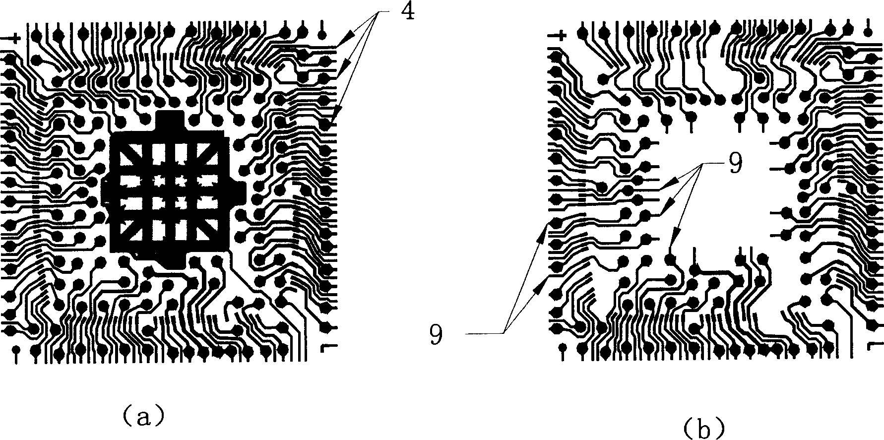 Method for handling electroplating lead layout of IC packaging base plate and electroplating lead structure