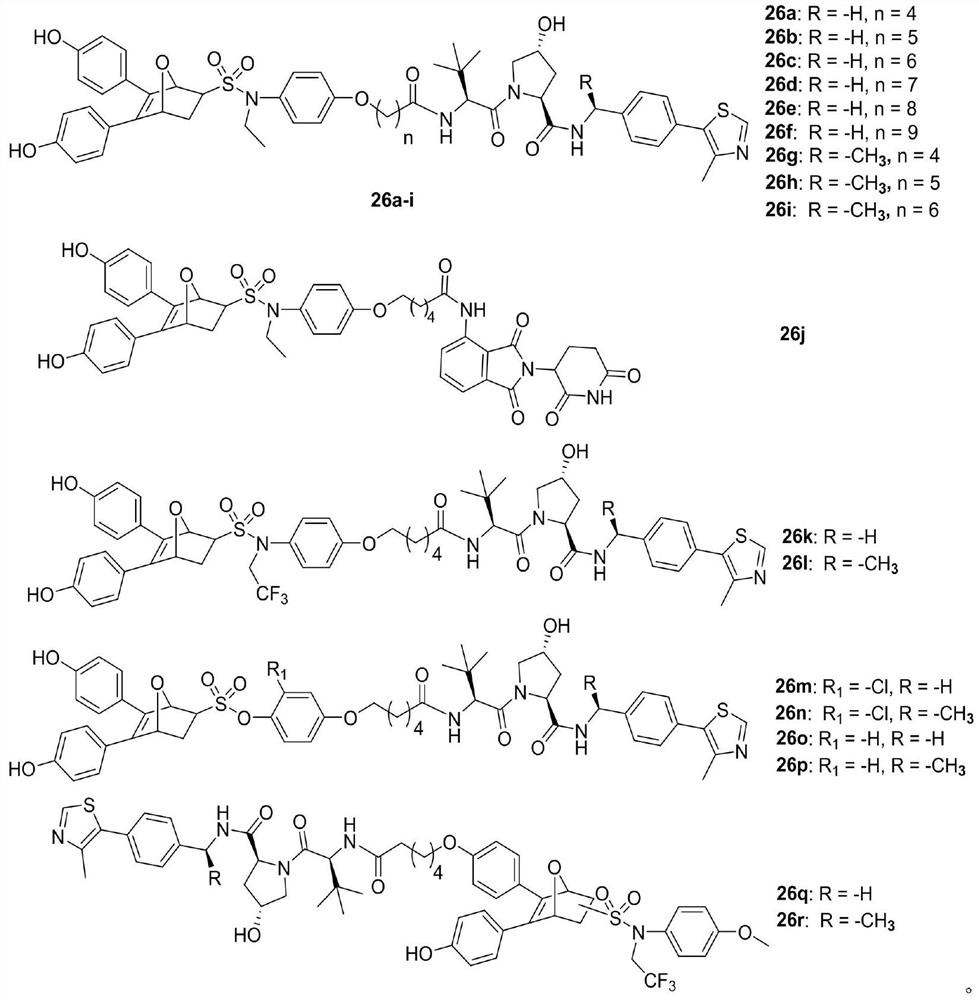 Proteolytic targeted chimeric compound taking oxygen bridge bicycloheptene compound as estrogen receptor ligand as well as preparation method and application