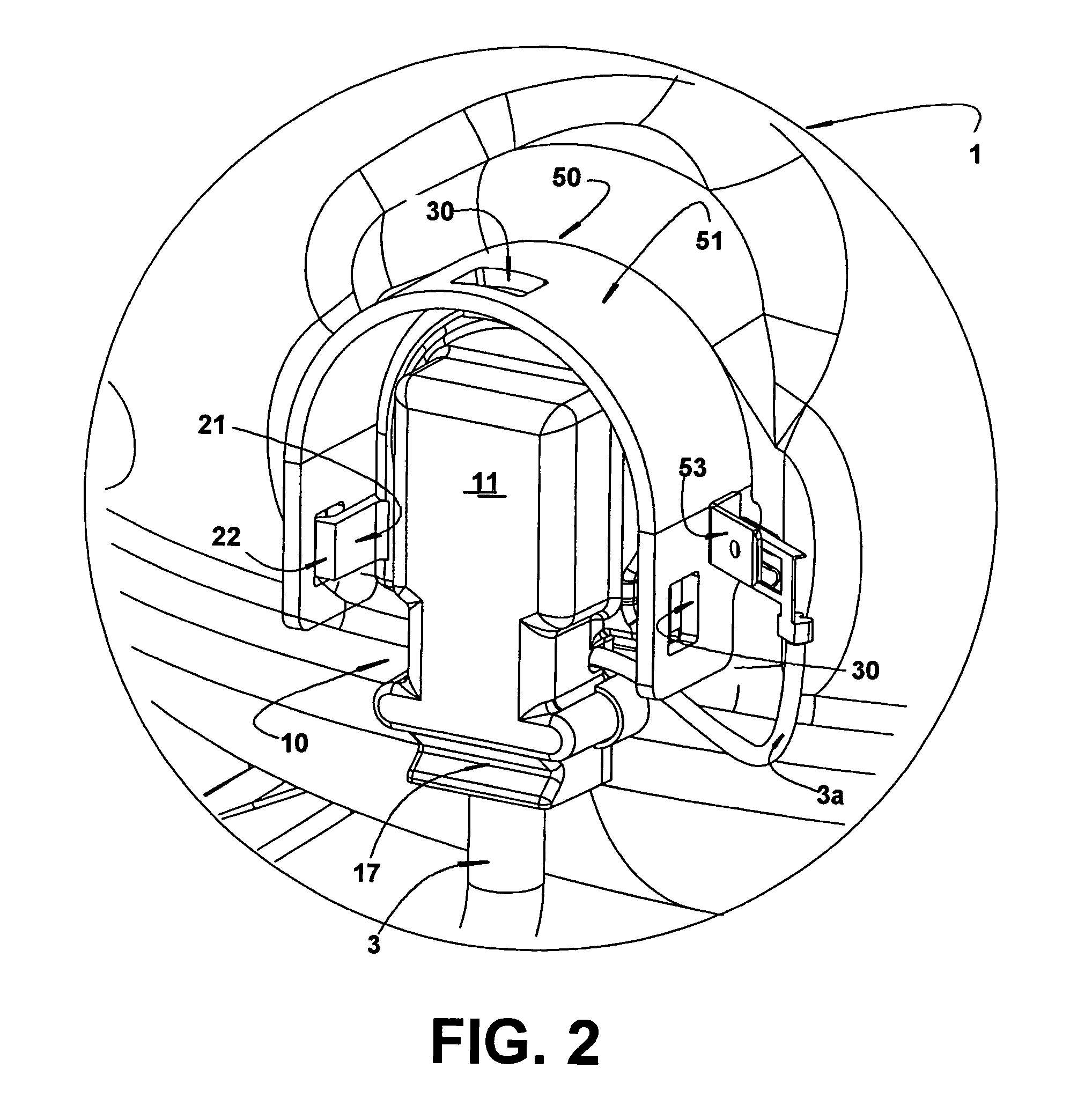 Mounting arrangement for an electric supply cable having a connector with a sealing ring and locking means