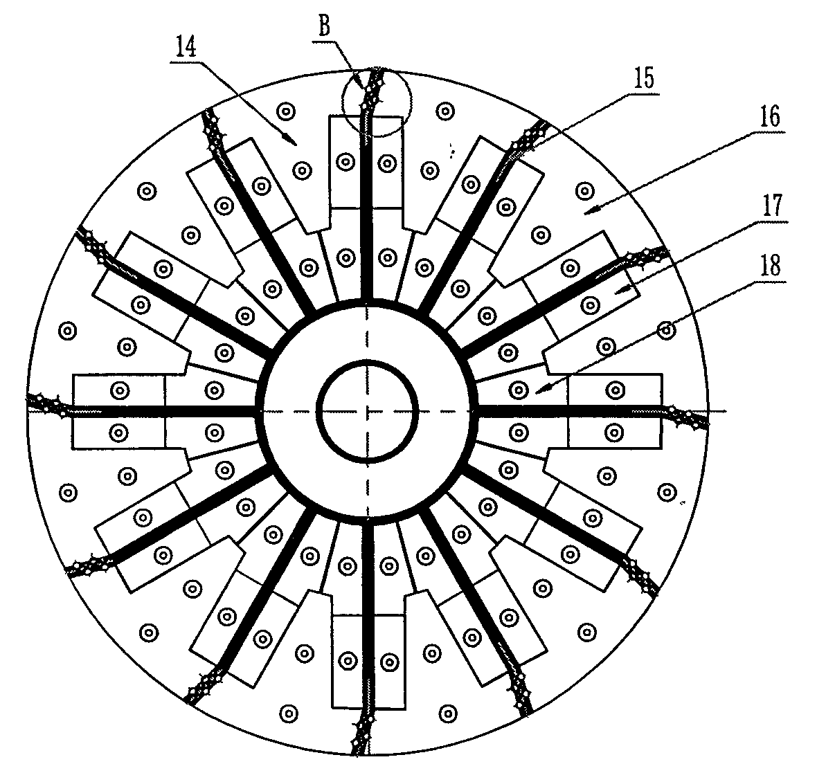 Rotary sealed material discharging device