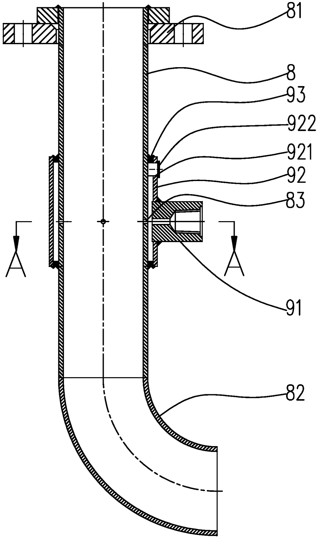 A head measuring device and method for a micro-lift vertical axial flow pump