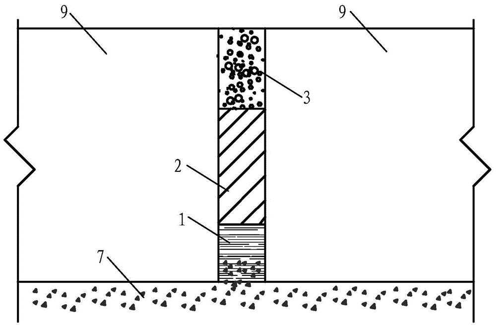 Stone pavement filling structure and its construction method