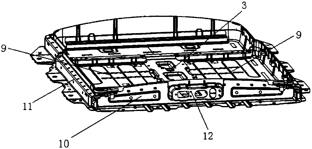 Power battery housing assembly for electric automobile