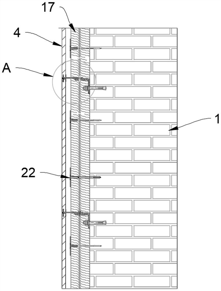 External wall thermal insulation structure and external wall thermal insulation construction method