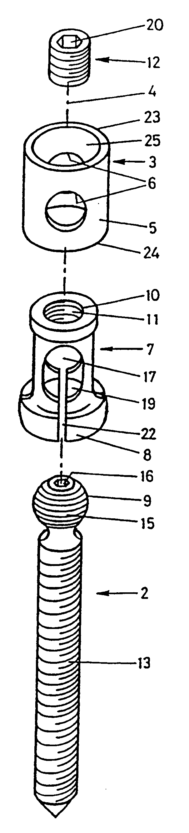 Device for connecting a longitudinal bar to a pedicle screw