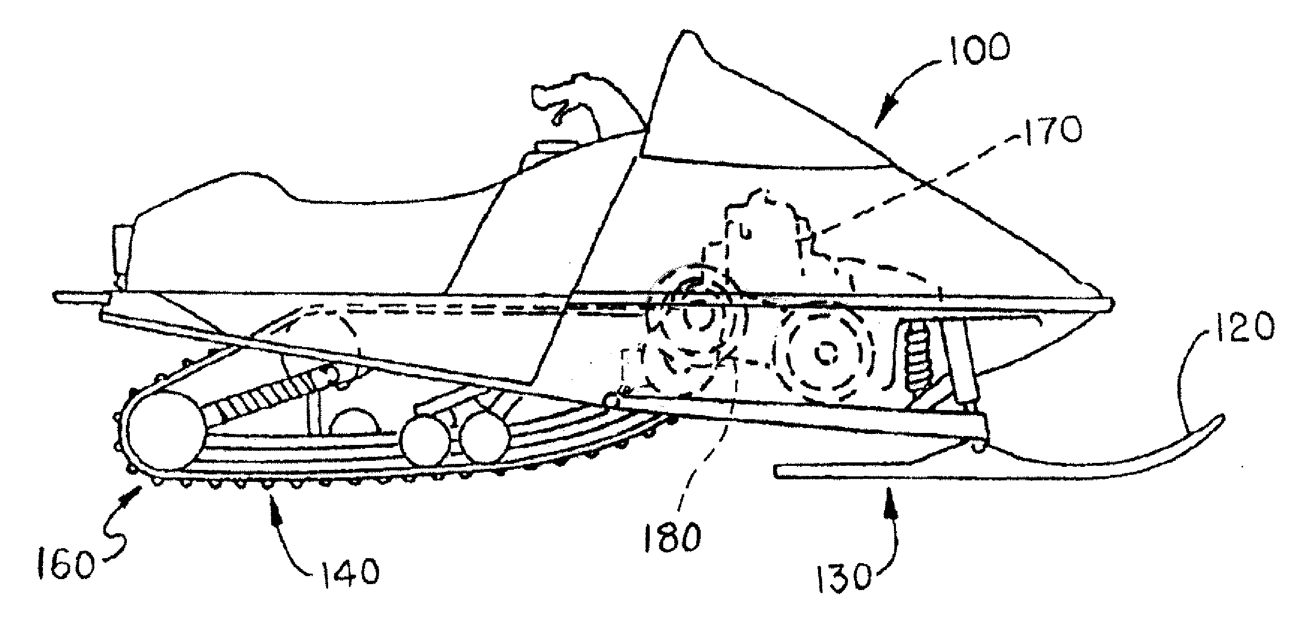 Endless Track Vehicle With Light Weight Drive Train Having A Sprocket And Chain Reduction