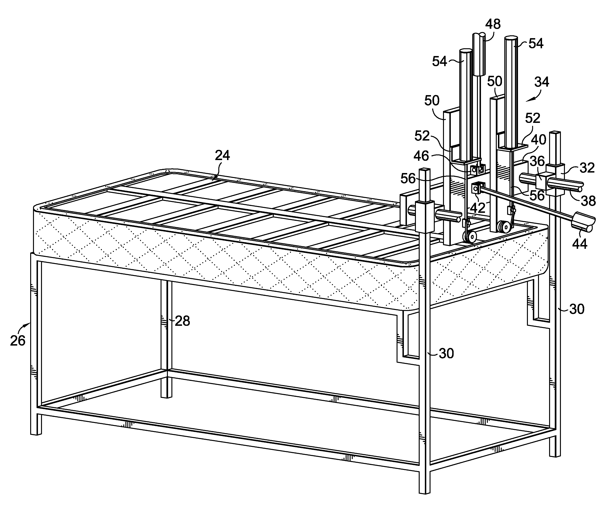 Apparatus and method for upholstering box springs