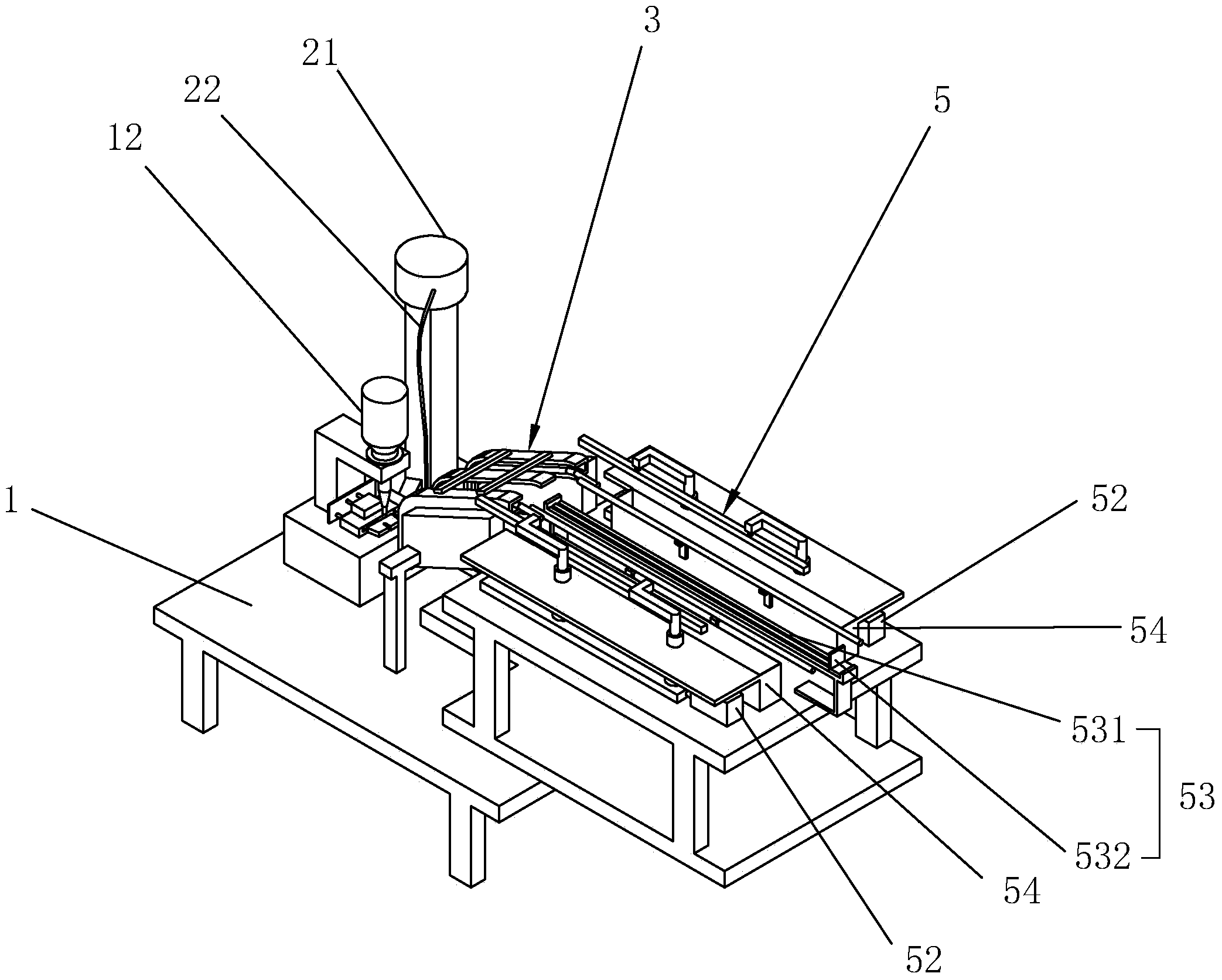 Automatic riveting device for windscreen wiper framework and application method of automatic riveting device