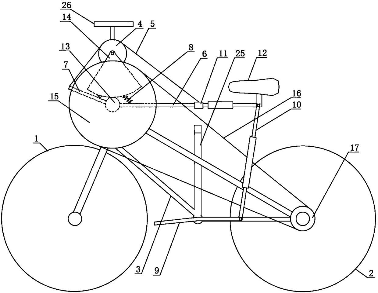 Labor-saving bicycle with adjustable speed