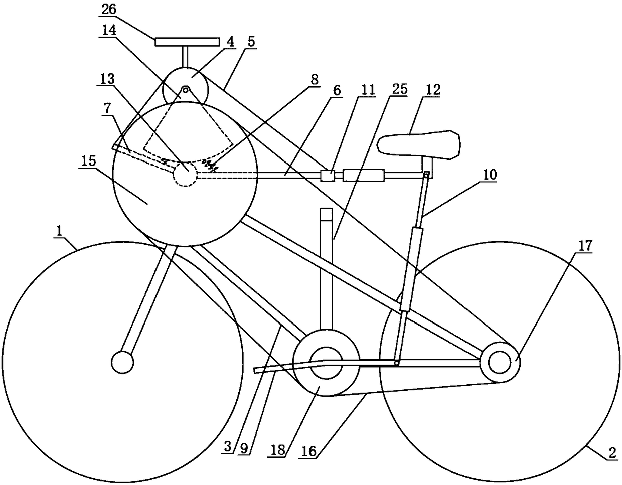 Labor-saving bicycle with adjustable speed