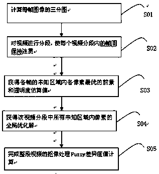 Method for video matting with depth information