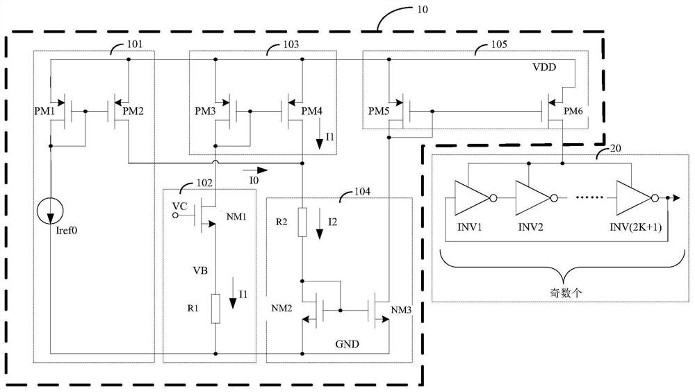 A voltage controlled oscillator circuit