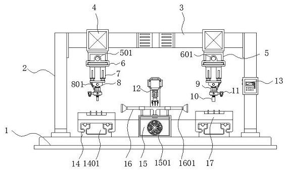 Inner groove grinding device capable of detecting hole diameter of automobile swing arm