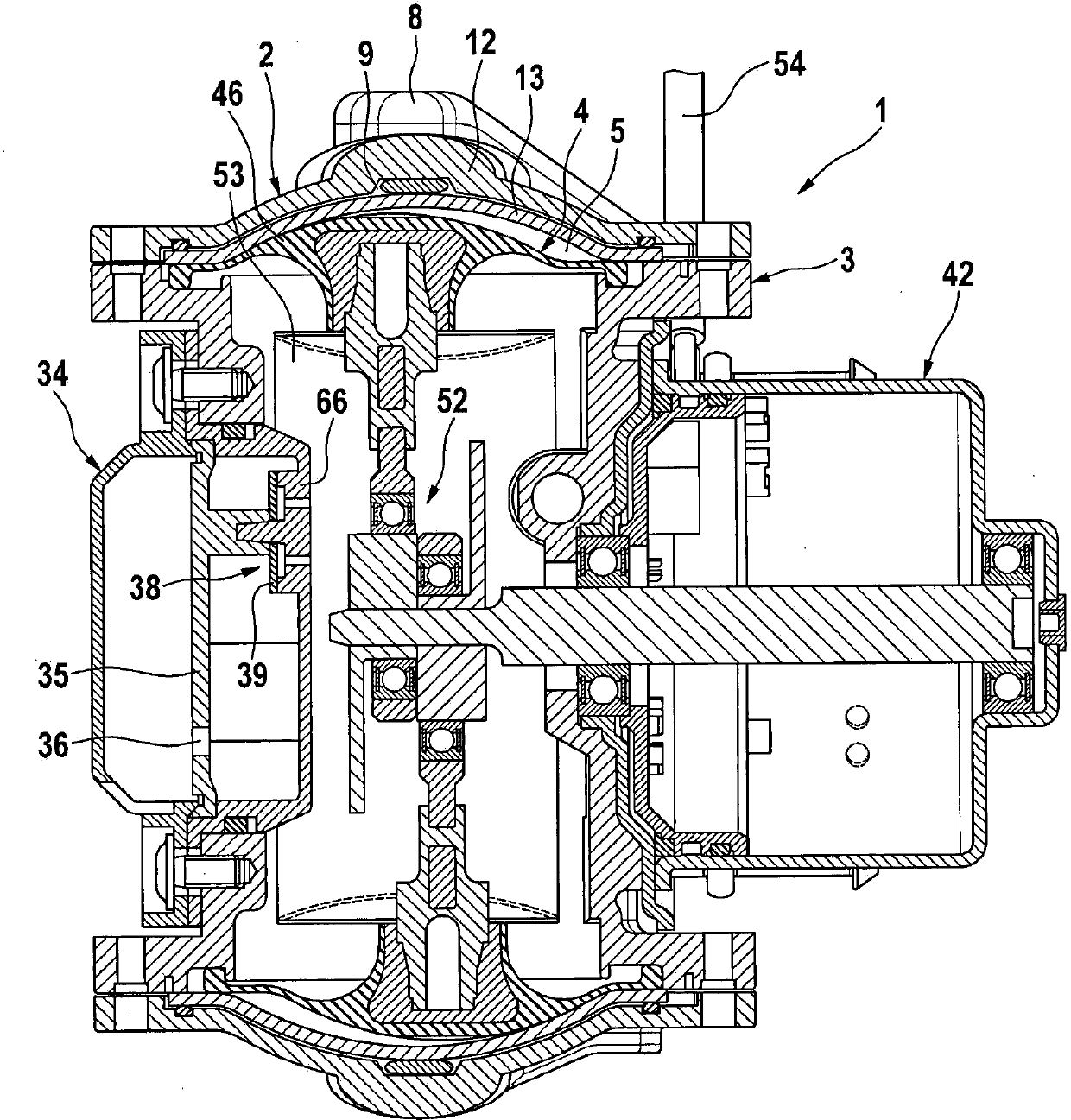 Pump unit driven by an electric motor